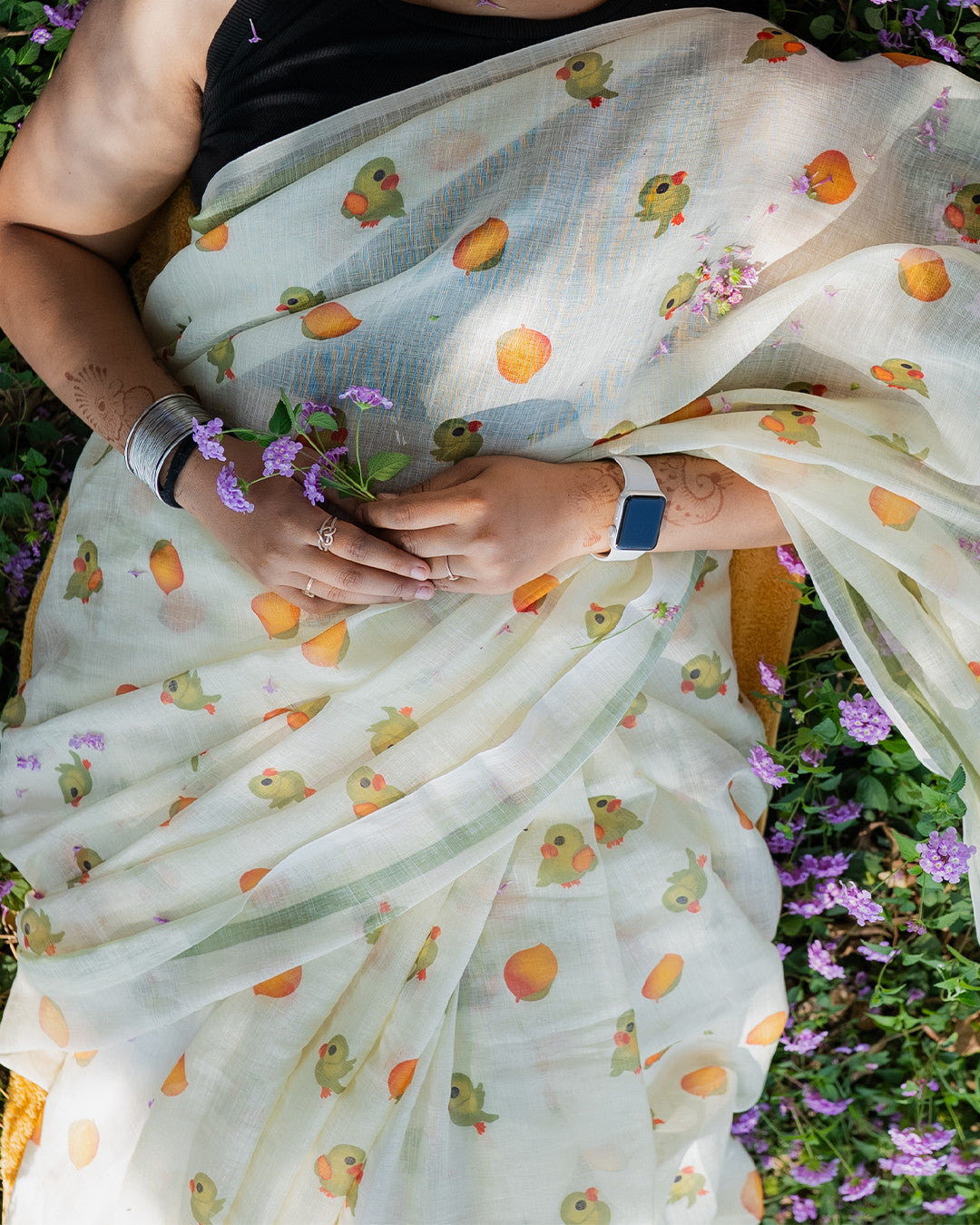Multicolor Cotton & Tussar Silk Dupatta - image 3