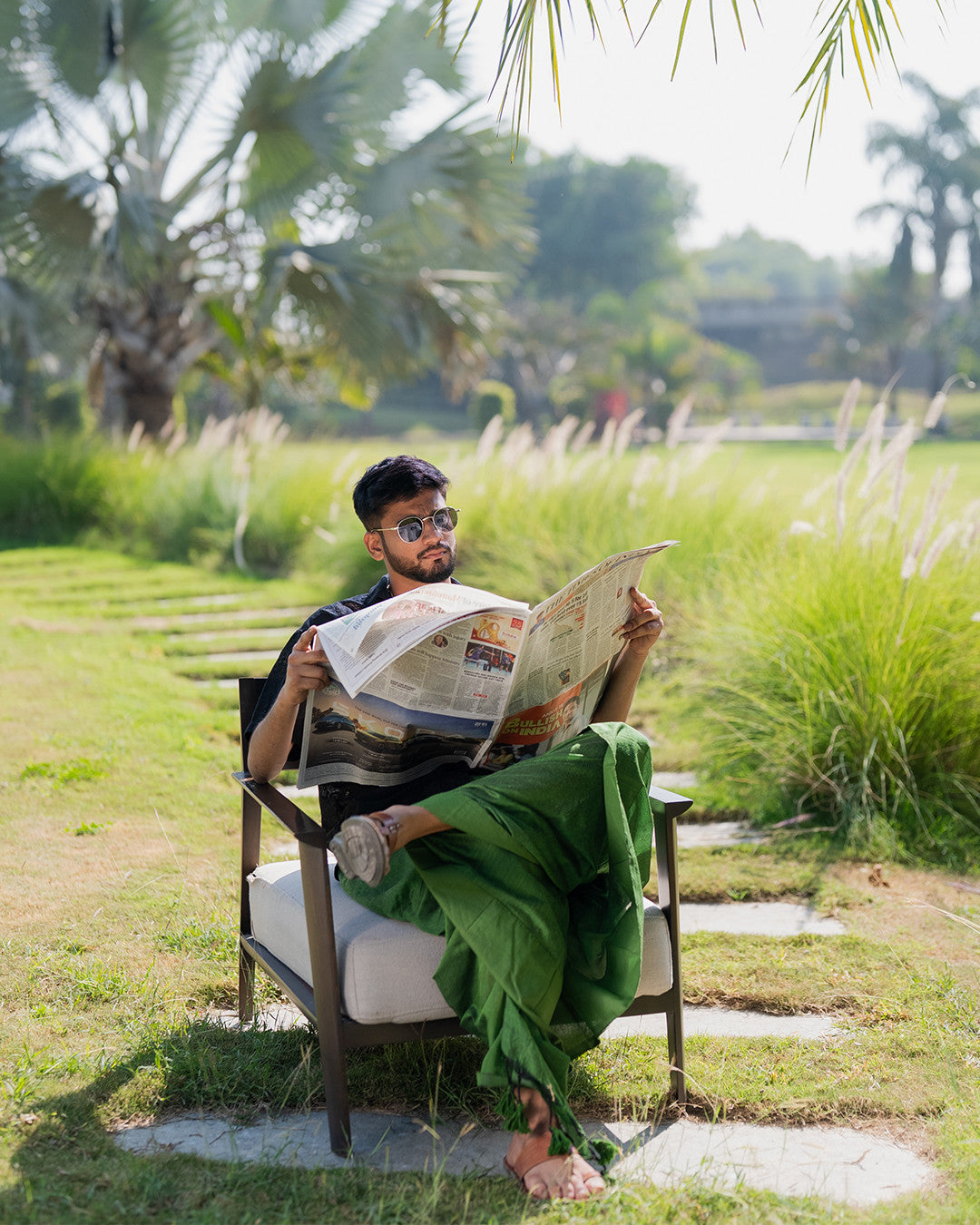 Teal Green Cotton Dupatta - image 3